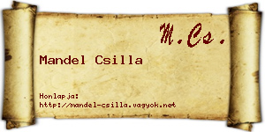 Mandel Csilla névjegykártya